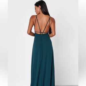 Lulus Irresistible Elegance Emerald Green
Strappy Backless Maxi Dress